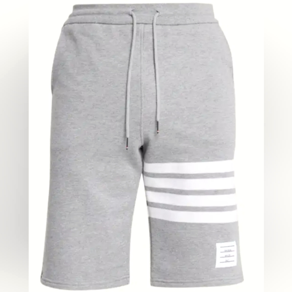 Thom Browne Men's 4-Bar Basic Terry Sweat Shorts Light Grey Size L